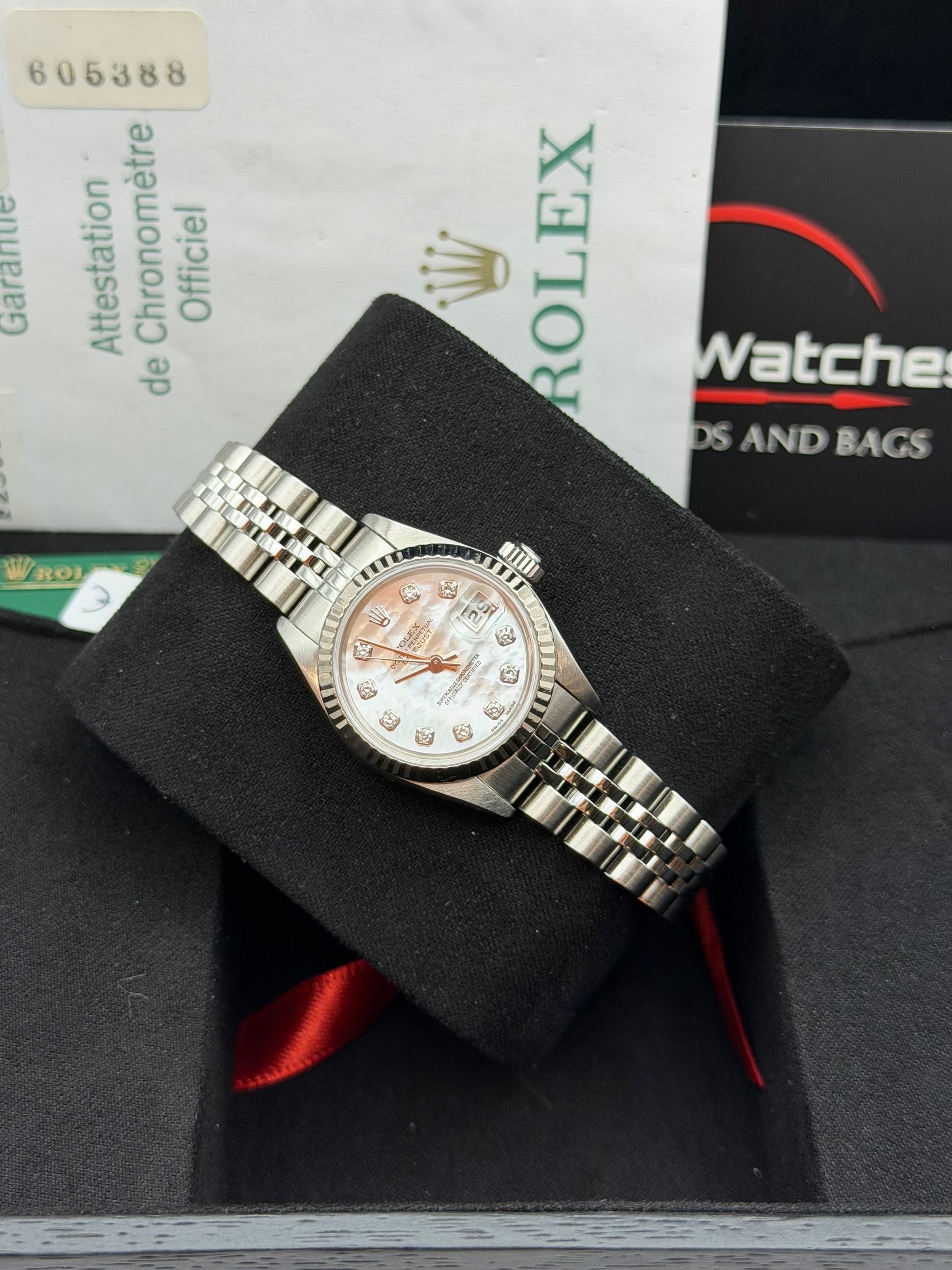 Rolex Datejust 79174 26mm Jubilee del 2004 madreperla/brillanti scatola e garanzia!