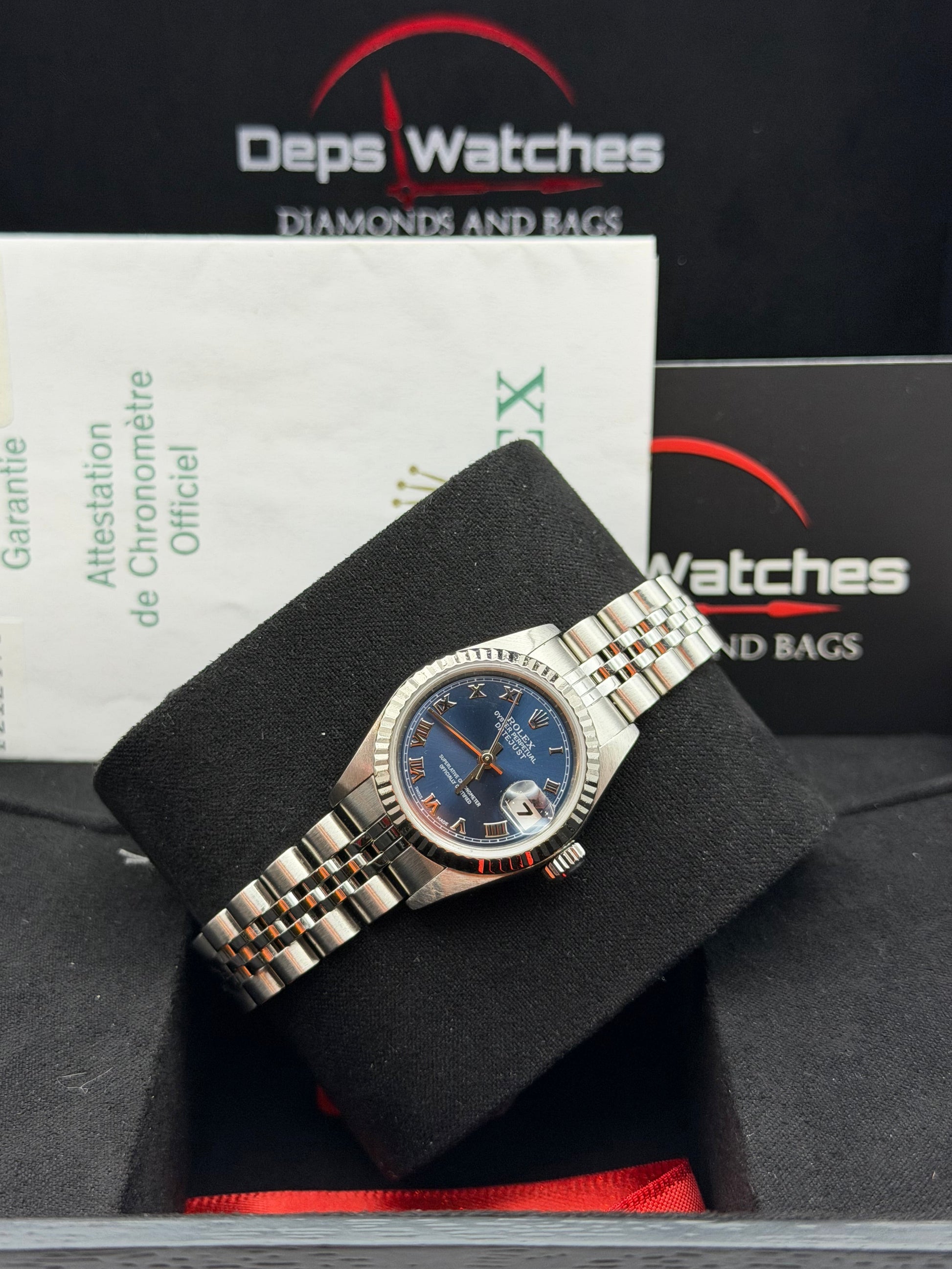 Rolex Datejust 79174 26mm Jubilee del 2004 blu scatola e garanzia!