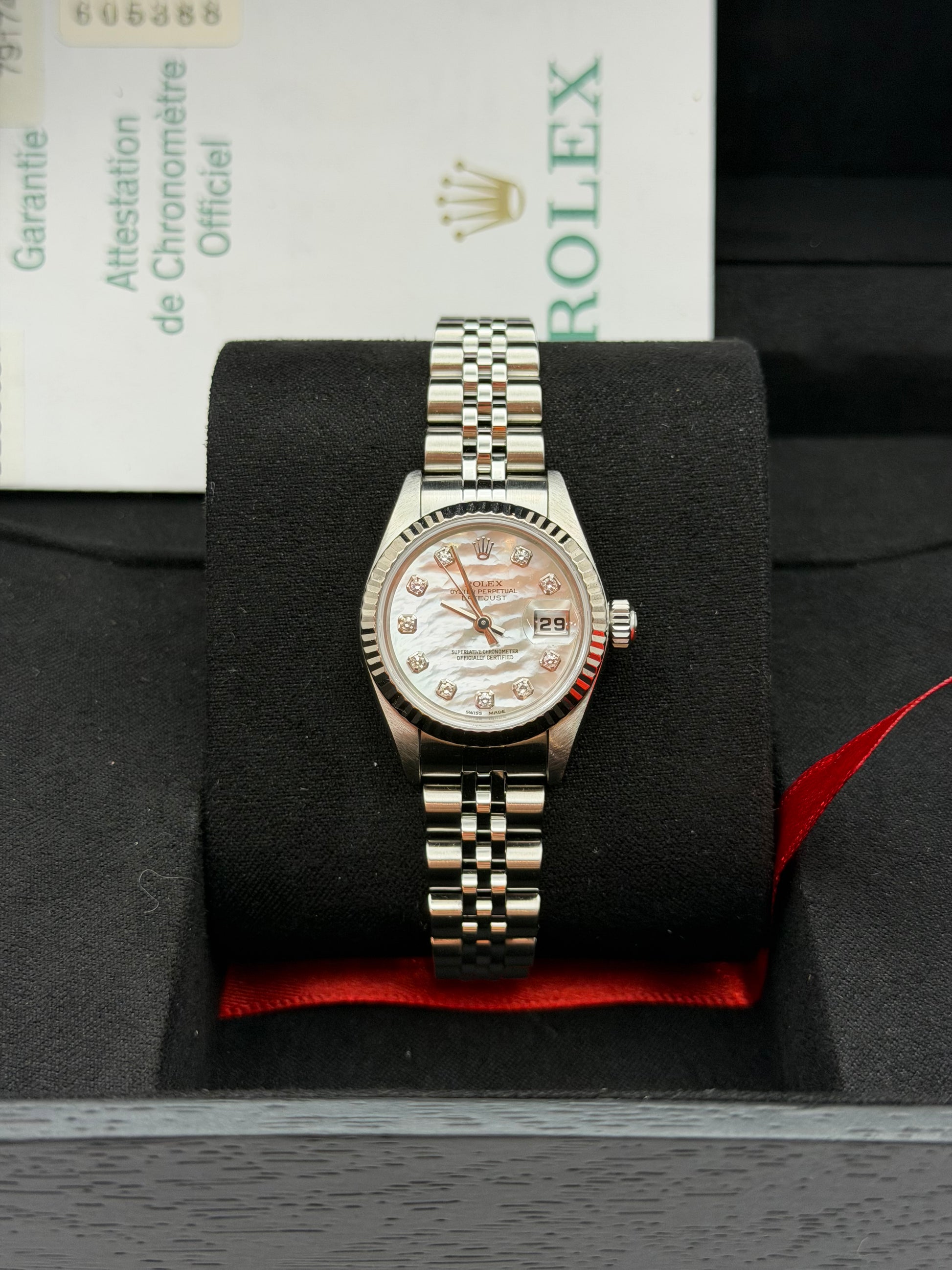 Rolex Datejust 79174 26mm Jubilee del 2004 madreperla/brillanti scatola e garanzia!