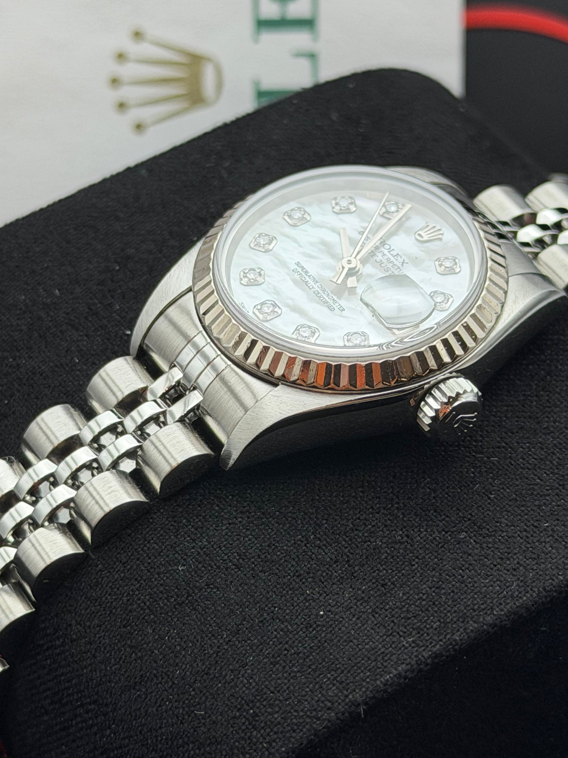 Rolex Datejust 79174 26mm Jubilee del 2004 madreperla/brillanti scatola e garanzia!