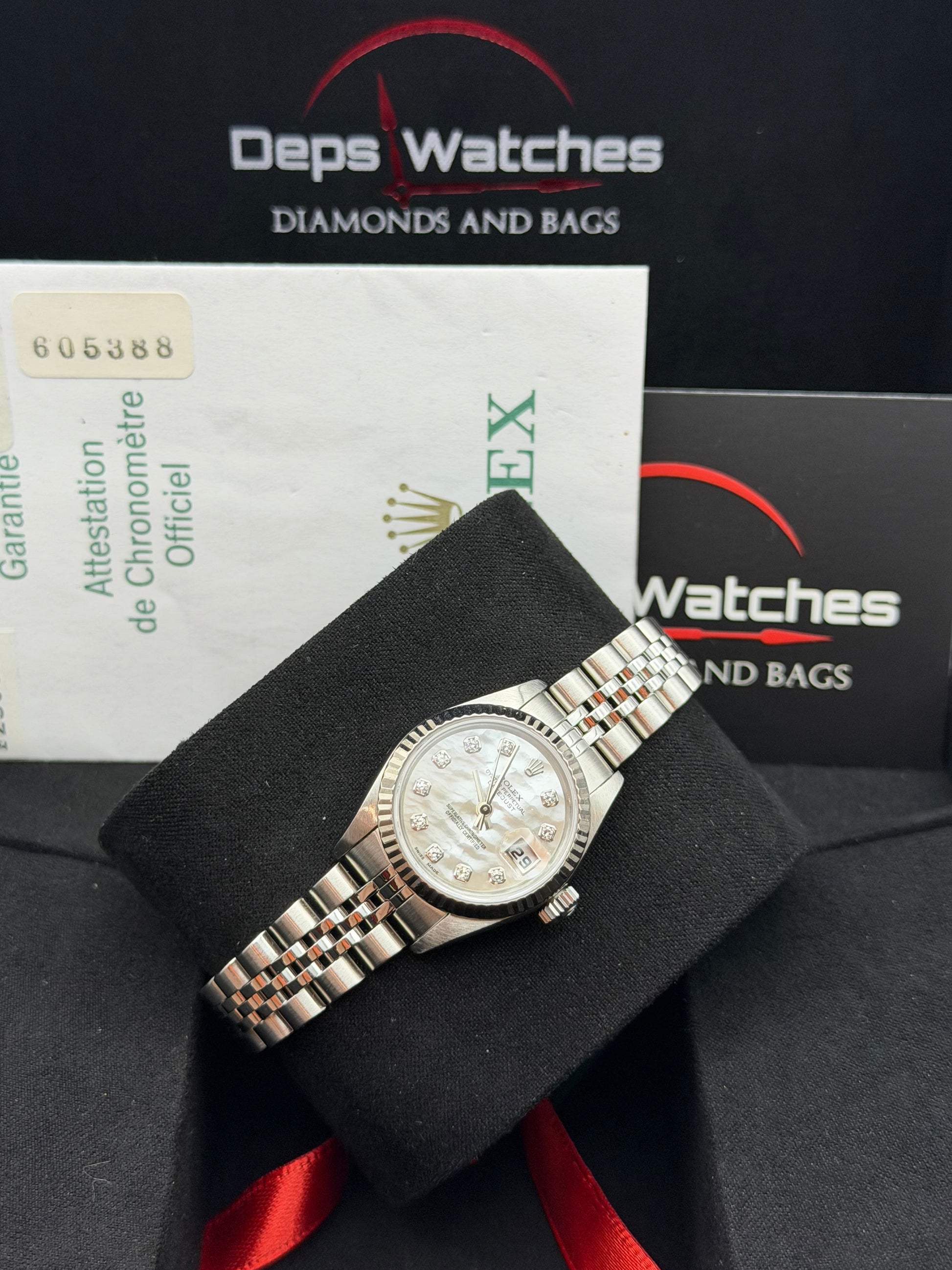 Rolex Datejust 79174 26mm Jubilee del 2004 madreperla/brillanti scatola e garanzia!