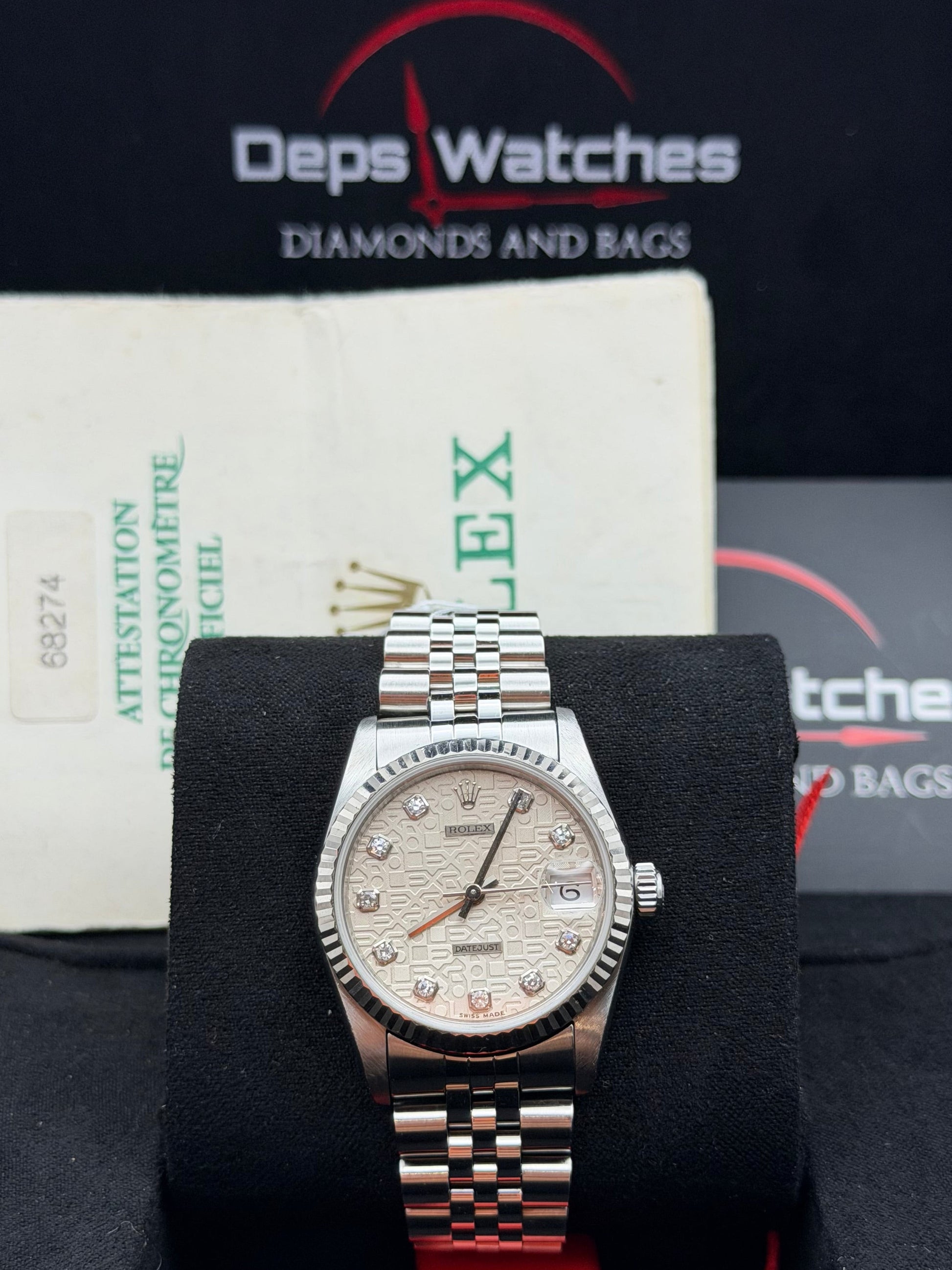 Rolex Datejust 68274 31mm Jubilee del 1998 scritte rolex/brillanti scatola e garanzia!