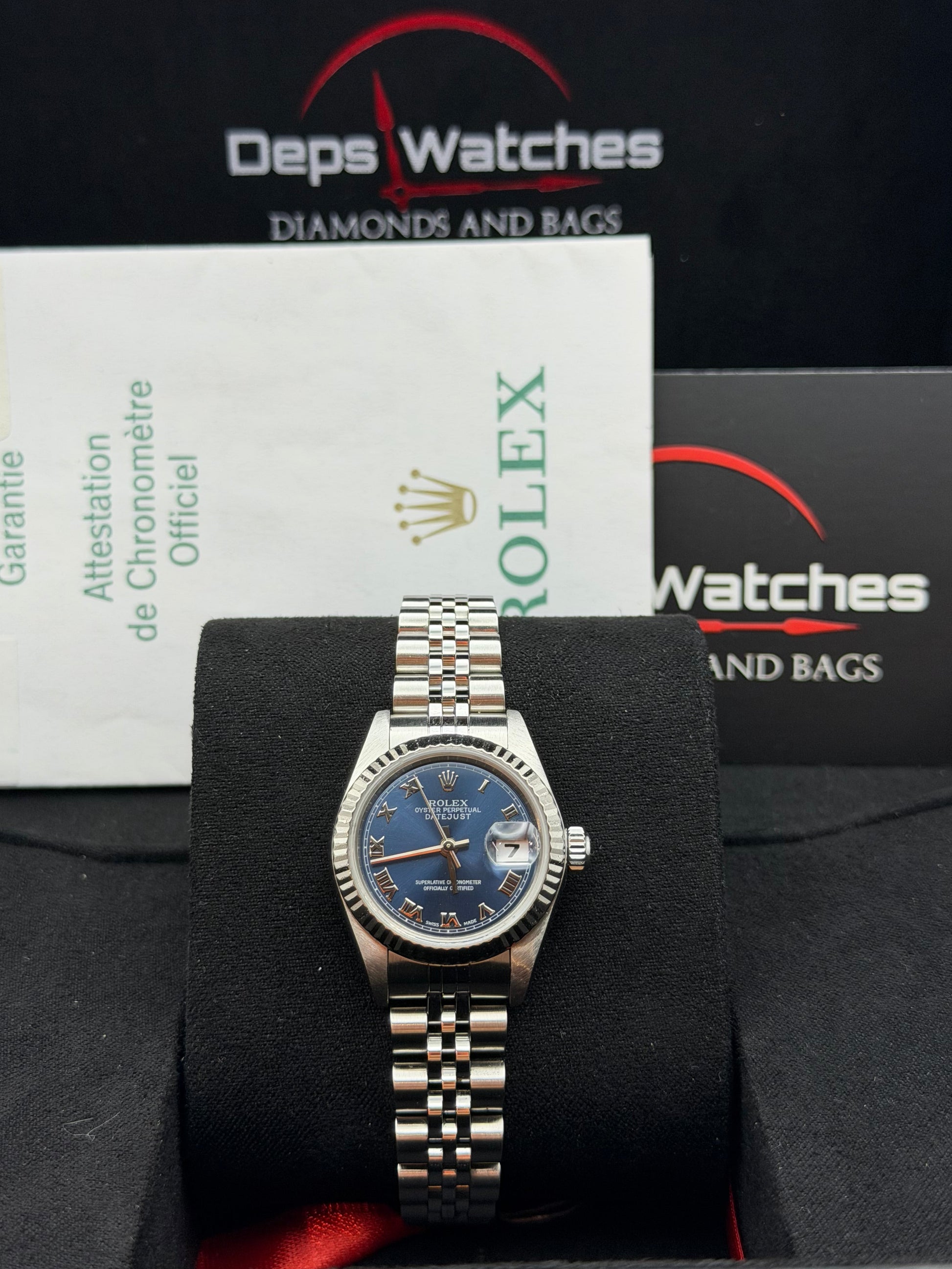 Rolex Datejust 79174 26mm Jubilee del 2004 blu scatola e garanzia!