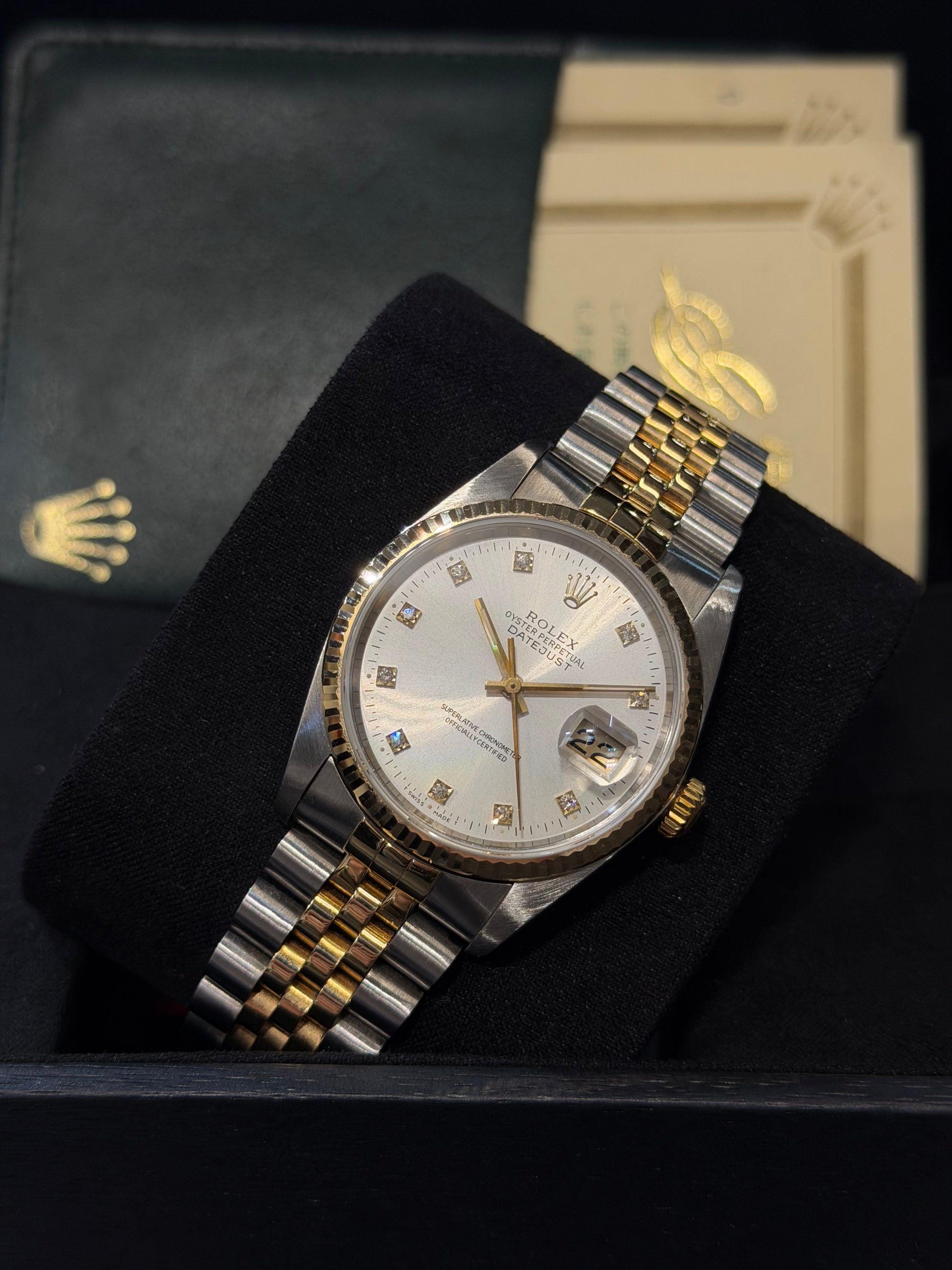 Rolex Datejust Ref. 16233 – Quadrante argento con indici in diamanti
