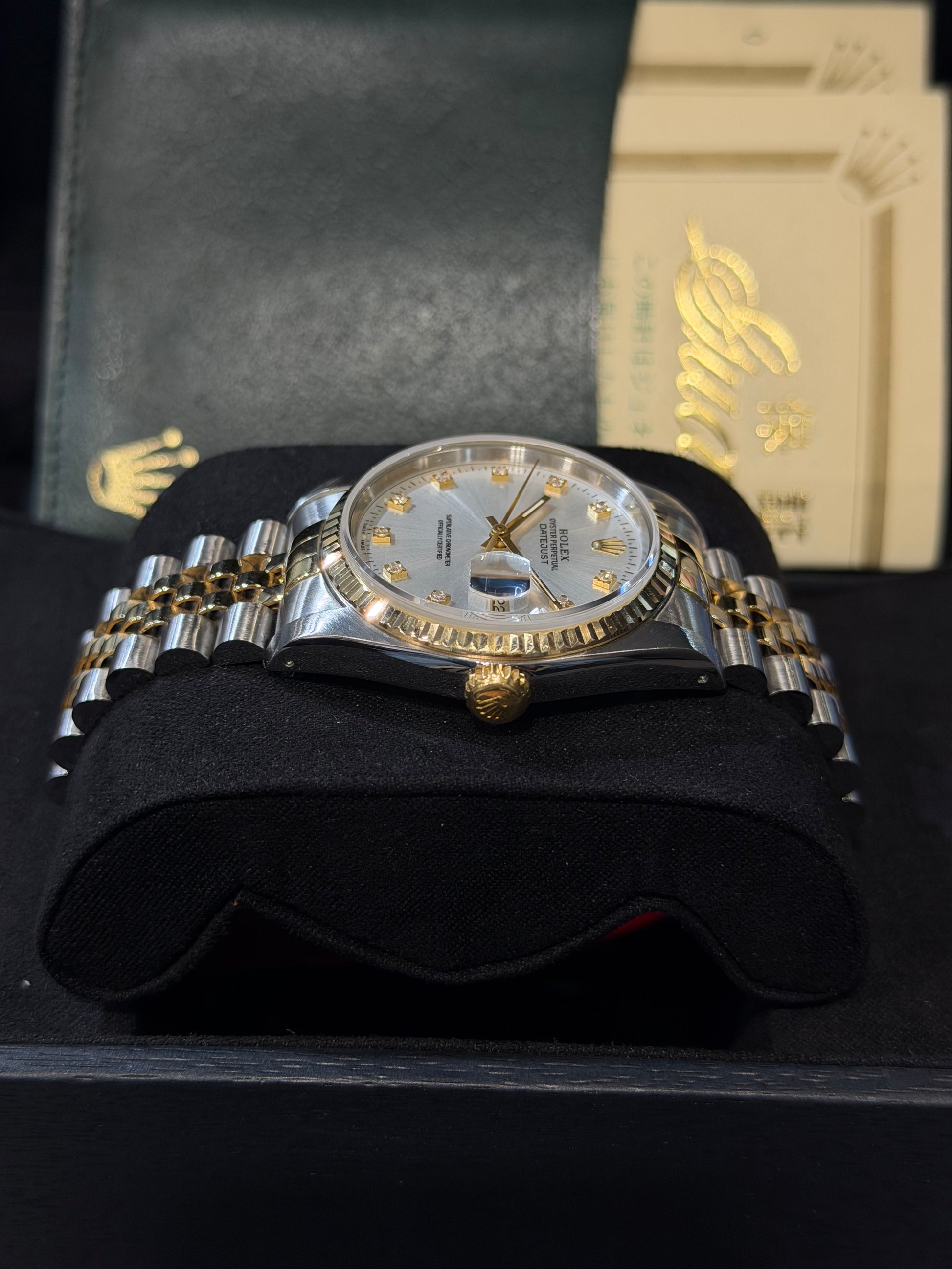 Rolex Datejust Ref. 16233 – Quadrante argento con indici in diamanti