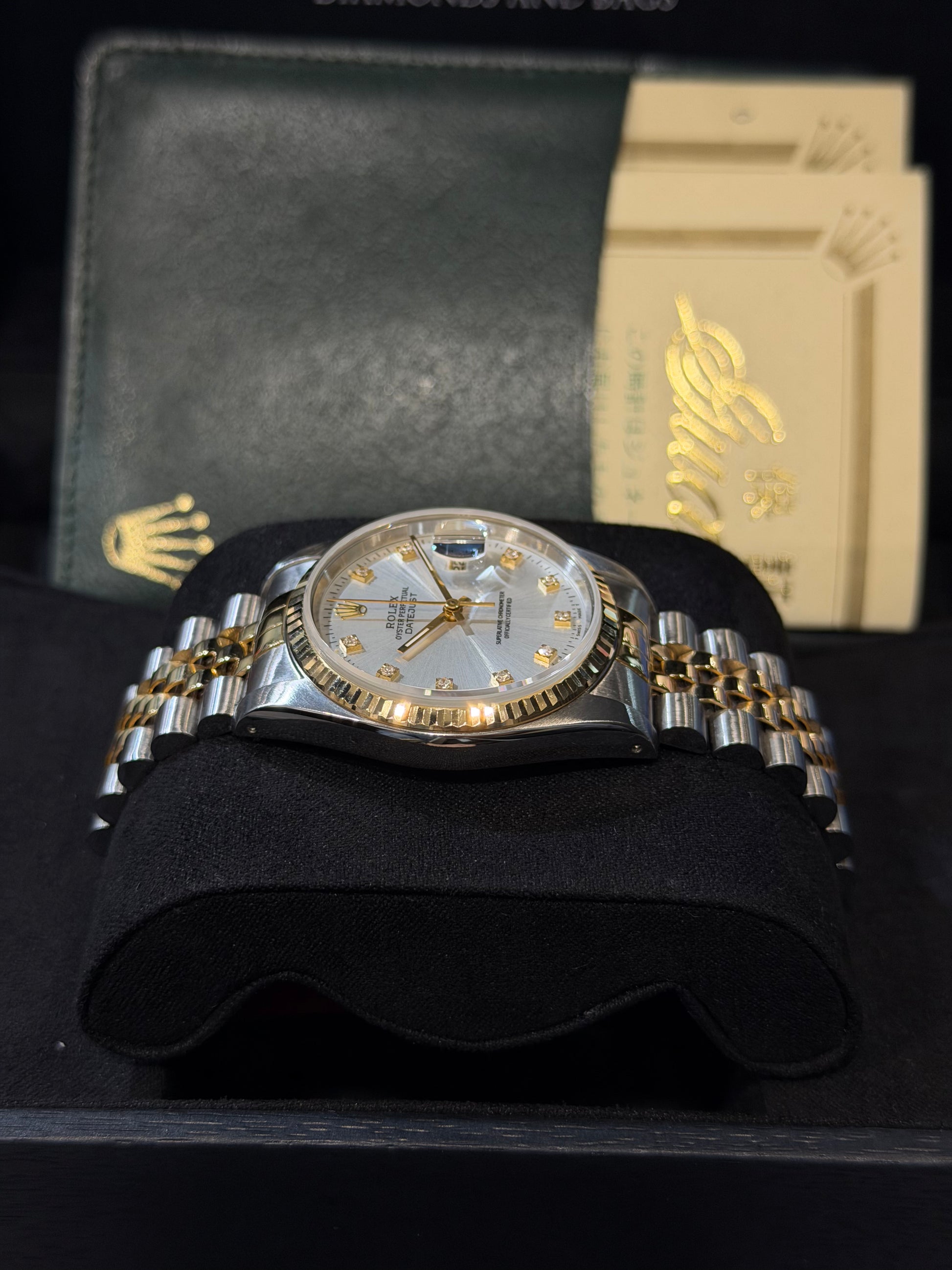 Rolex Datejust Ref. 16233 – Quadrante argento con indici in diamanti