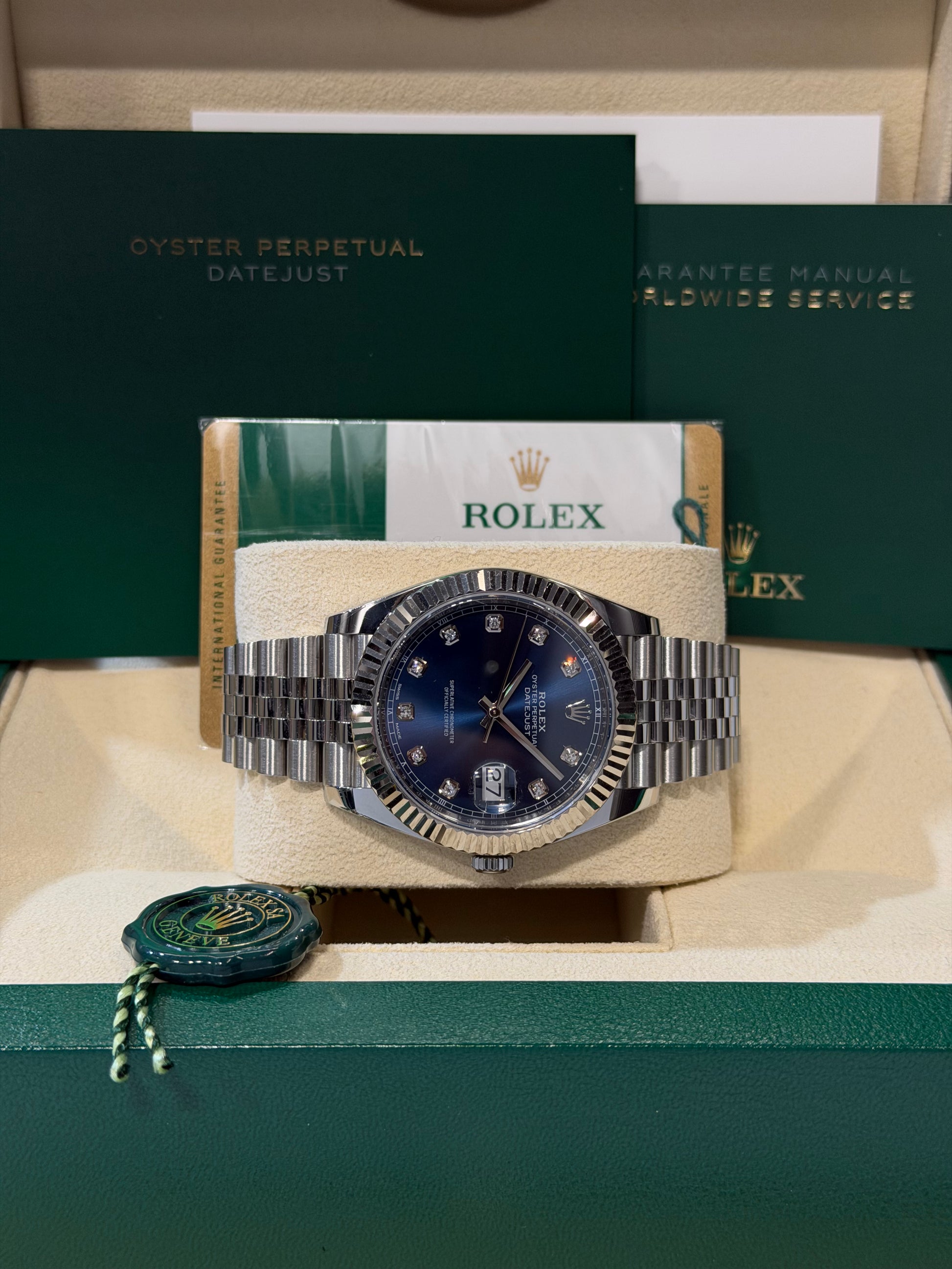 Rolex Datejust Ref. 126334 – Quadrante blu con indici in diamanti