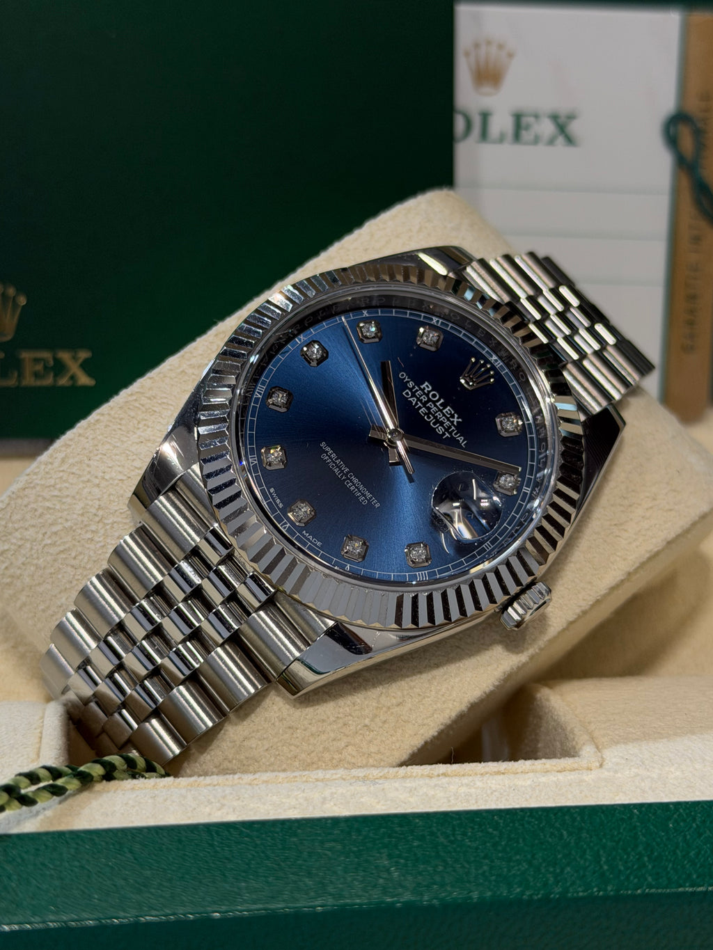 Rolex Datejust Ref. 126334 – Quadrante blu con indici in diamanti
