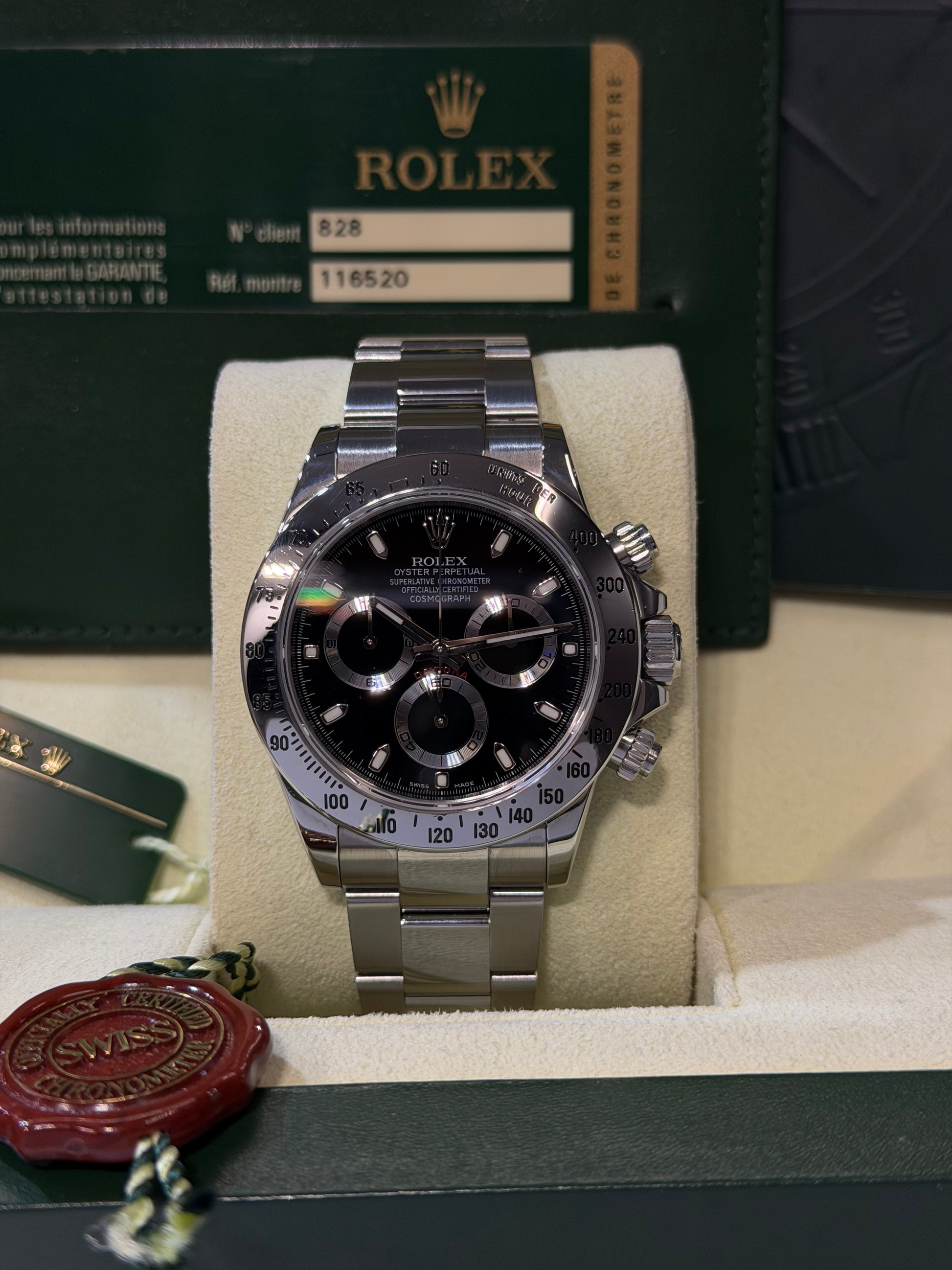 Rolex Daytona 116520 nero del 2012 chiusura lunga Full Set