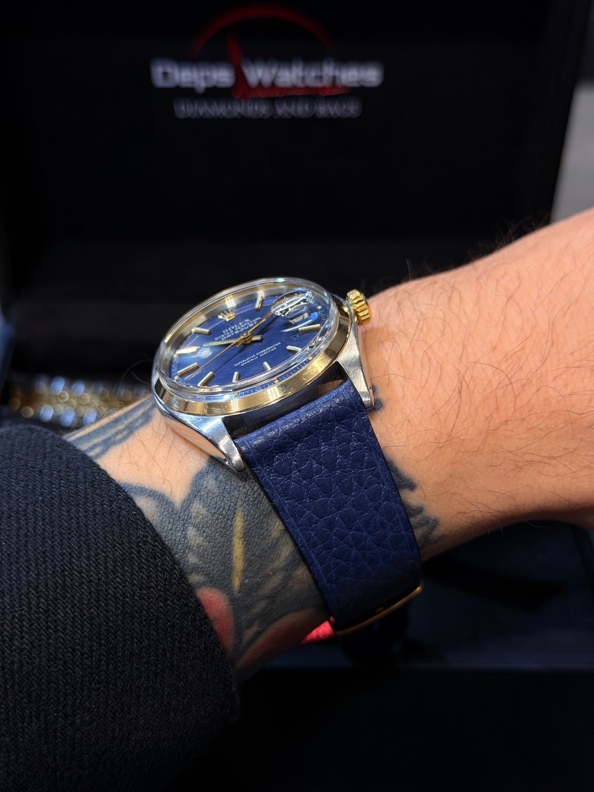 Rolex Datejust 1603 Automatico Acciaio Oro Blu 1971