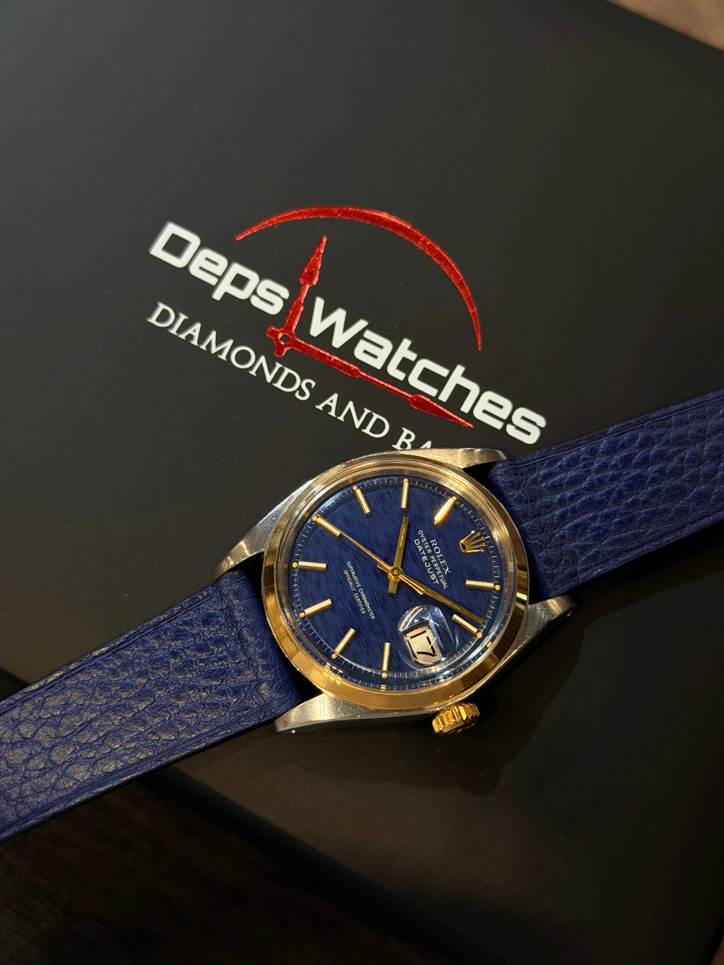 Rolex Datejust 1603 Automatico Acciaio Oro Blu 1971