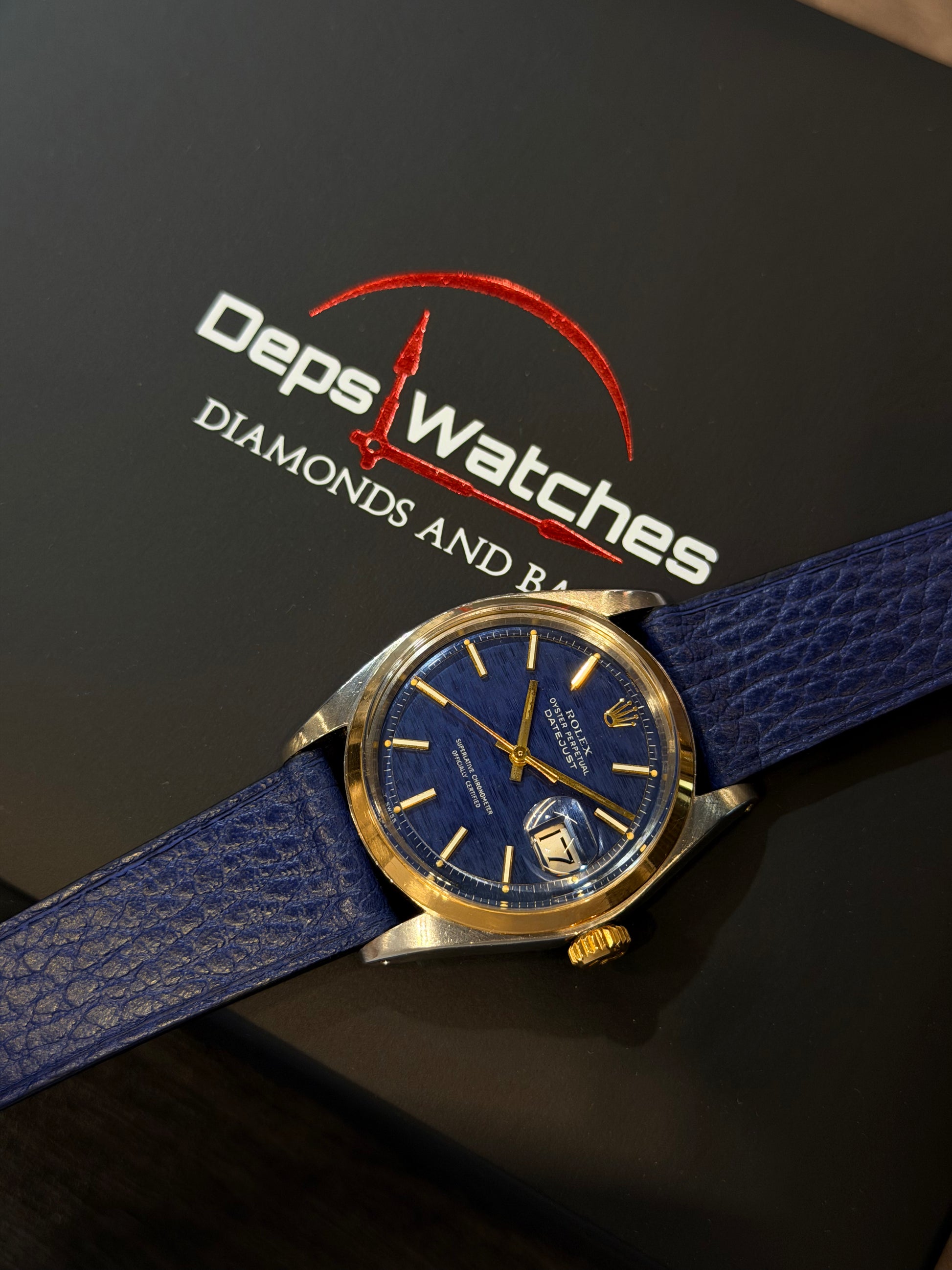 Rolex Datejust 1603 Automatico Acciaio Oro Blu 1971