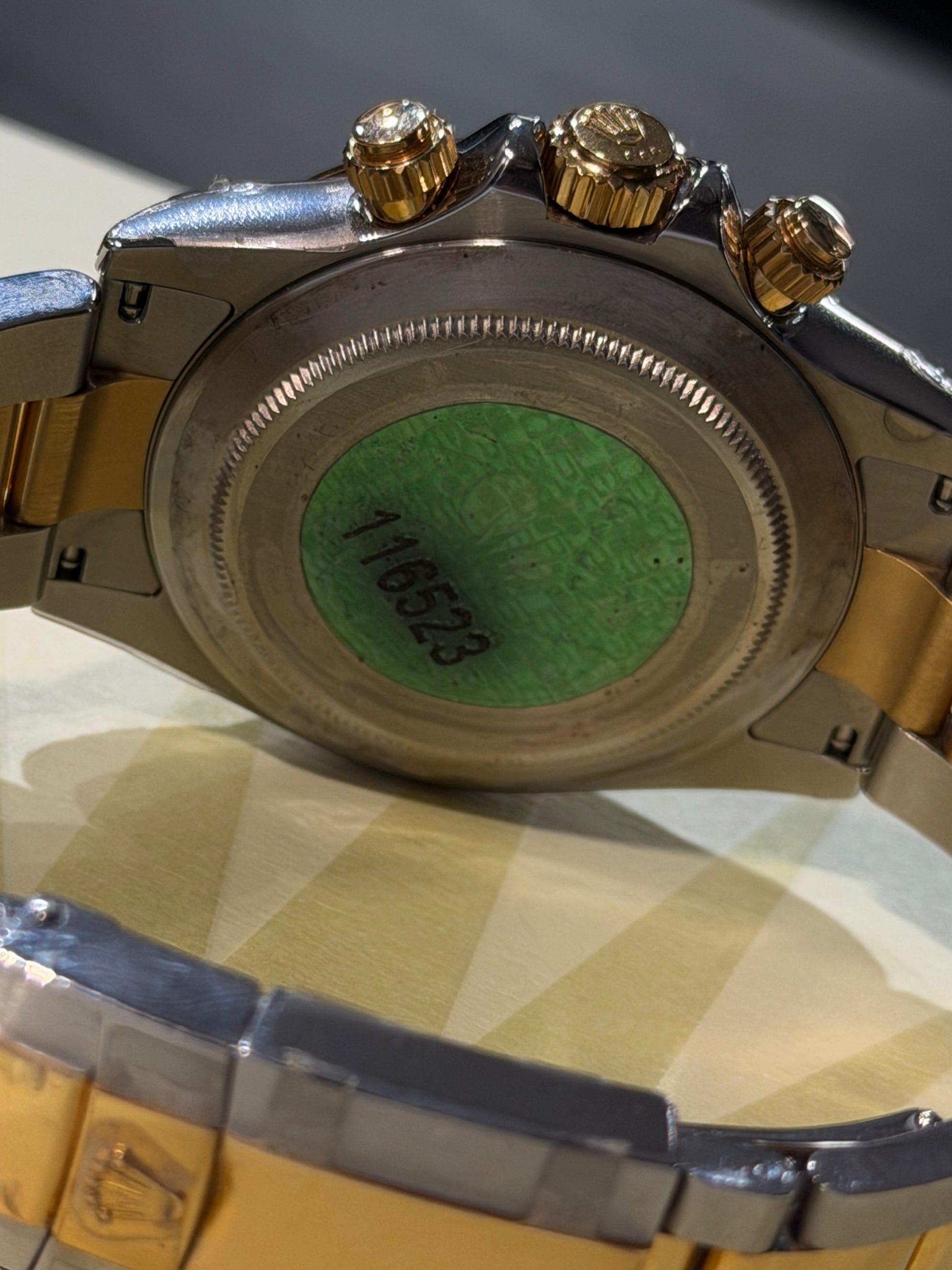 Rolex Cosmograph Daytona Acciaio/Oro Ref. 116523 “RRR” 2007 – Mai Lucidato – Pellicole 50% – Full Set