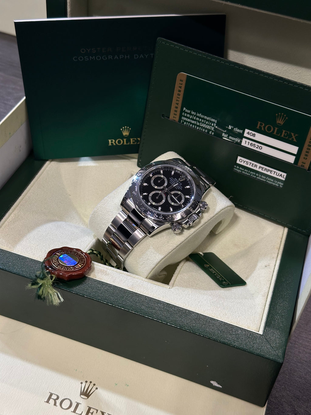 Rolex Daytona 116520 nero del 2011 chiusura lunga Full Set