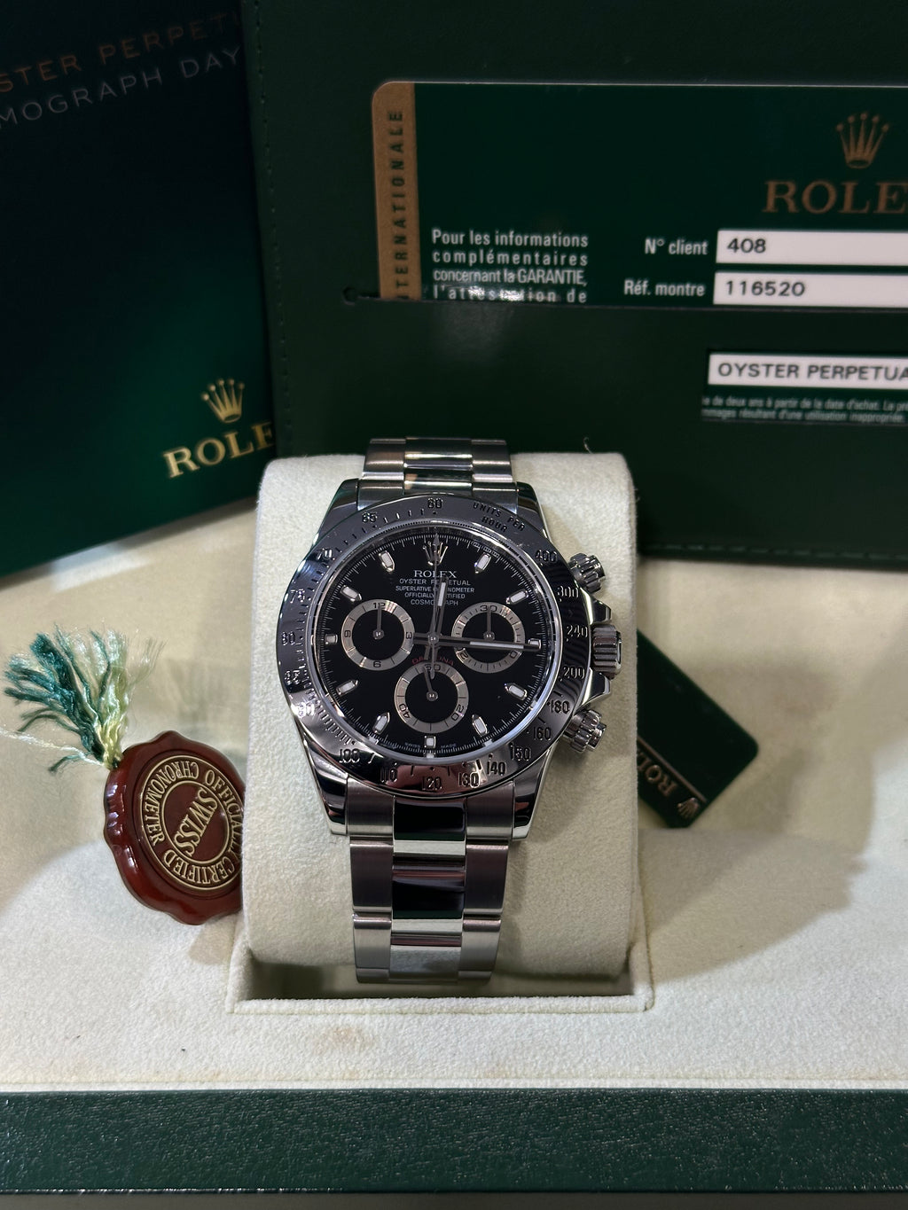 Rolex Daytona 116520 nero del 2011 chiusura lunga Full Set