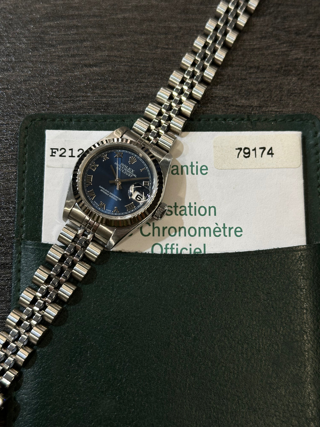 Rolex Datejust 79174 26mm Jubilee del 2004 blu scatola e garanzia!