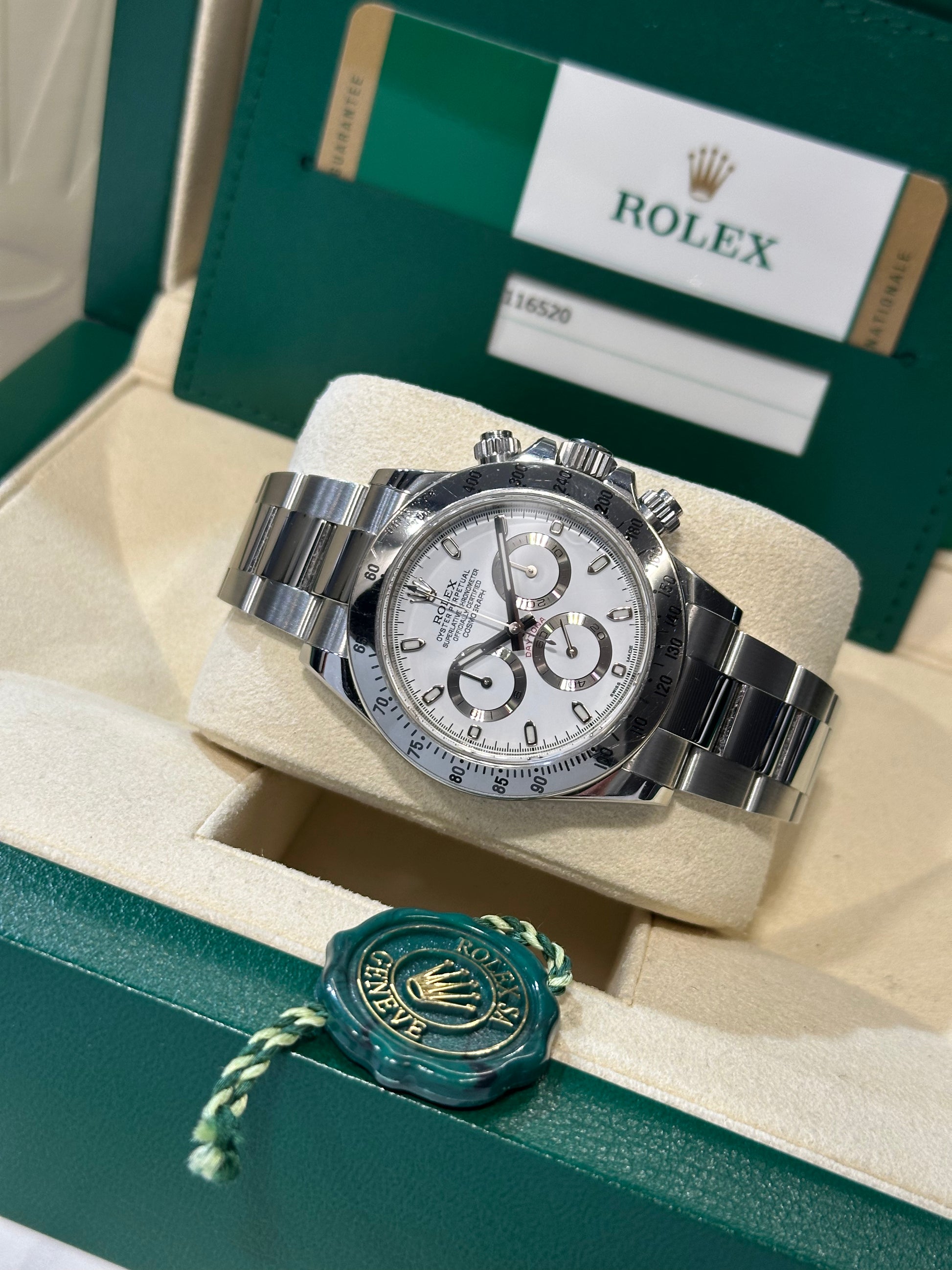 Rolex Daytona 116520 bianco del 2016 Chromalight "APH" Full Set