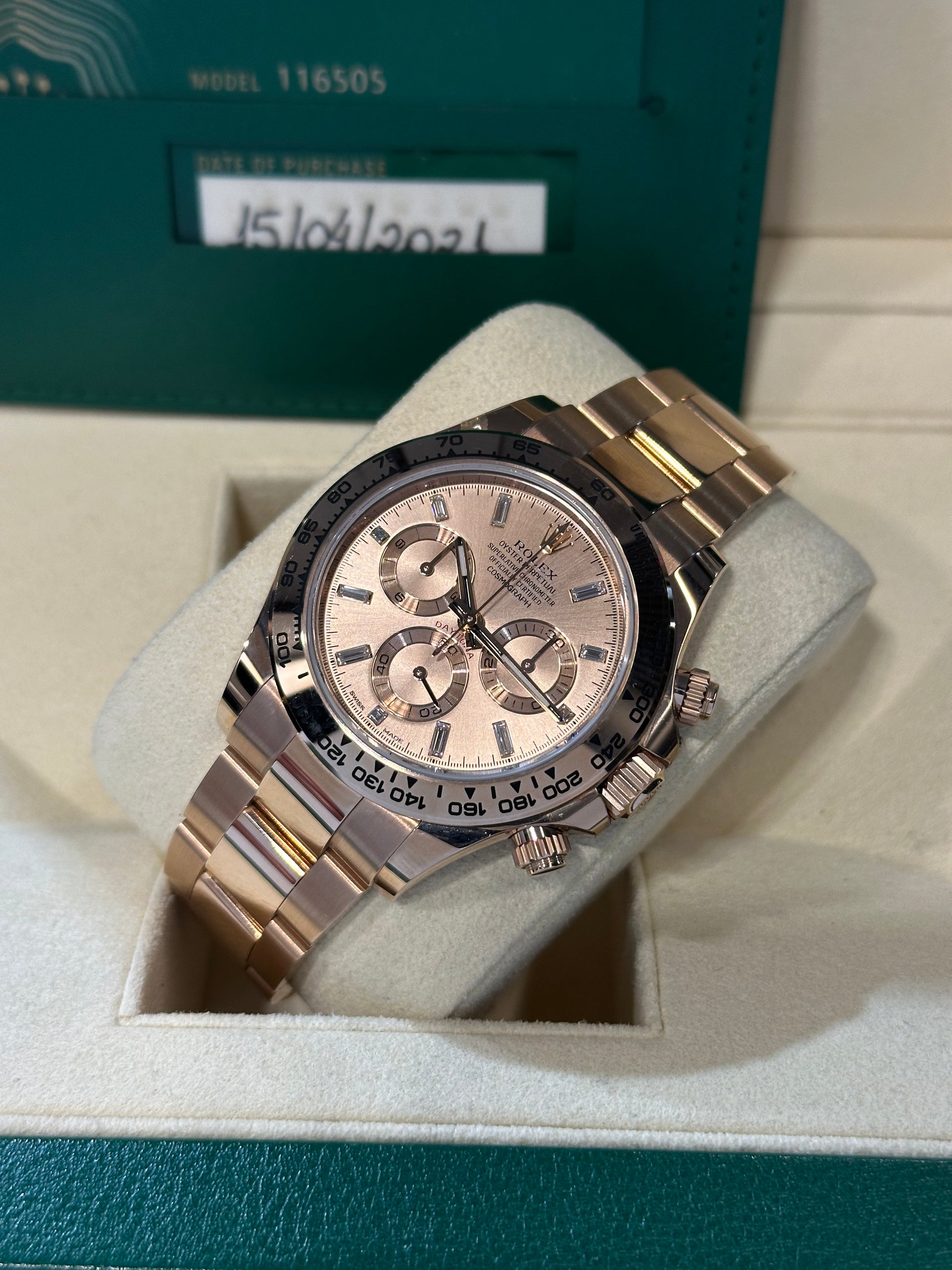 Rolex Daytona 116505 NOS del 2021 FULL SET e FULL PELLICOLE con QR laterale.