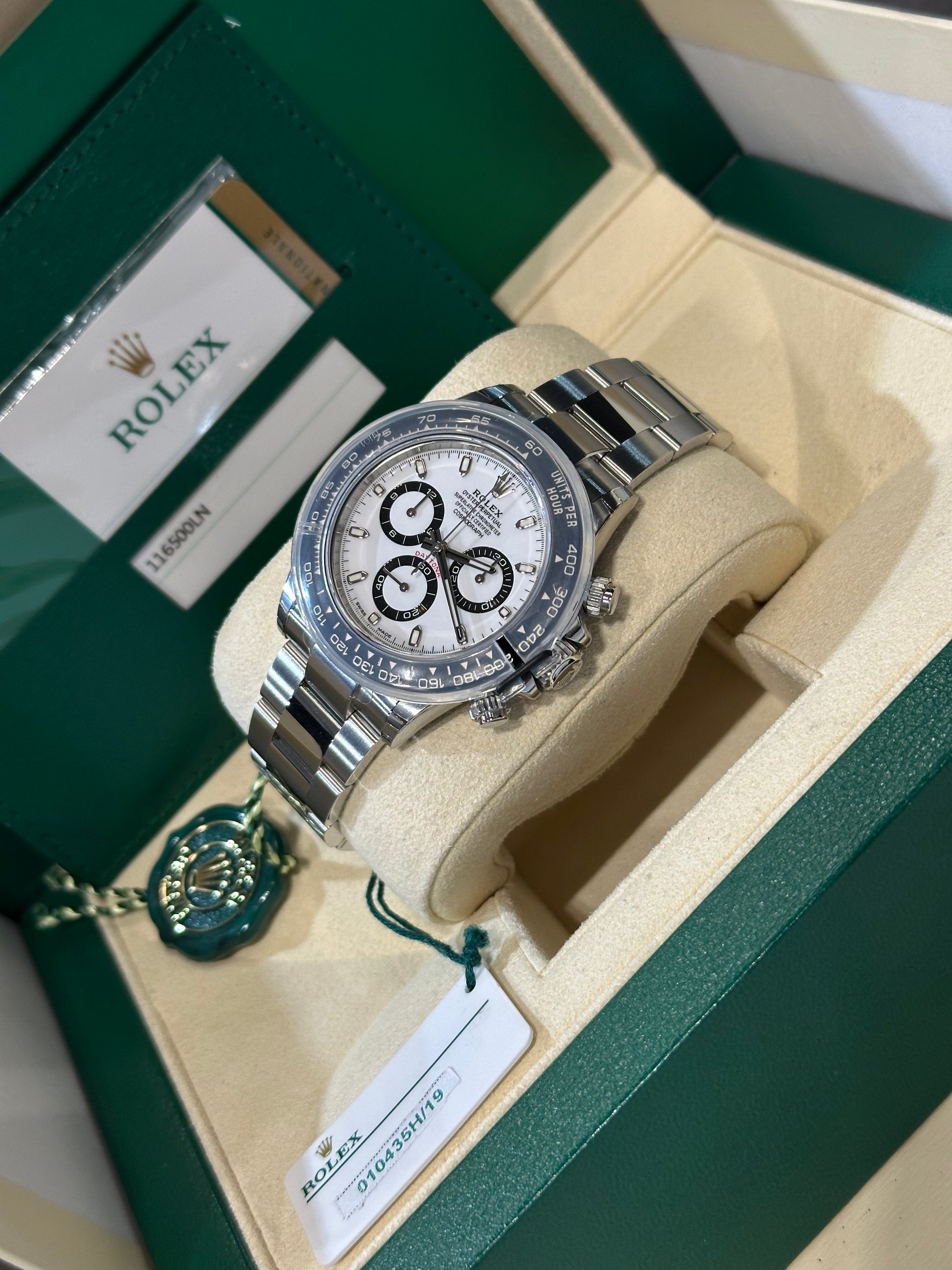 Rolex Daytona 116500 NOS panda del 2019 FULL SET e FULL PELLICOLE con QR laterale