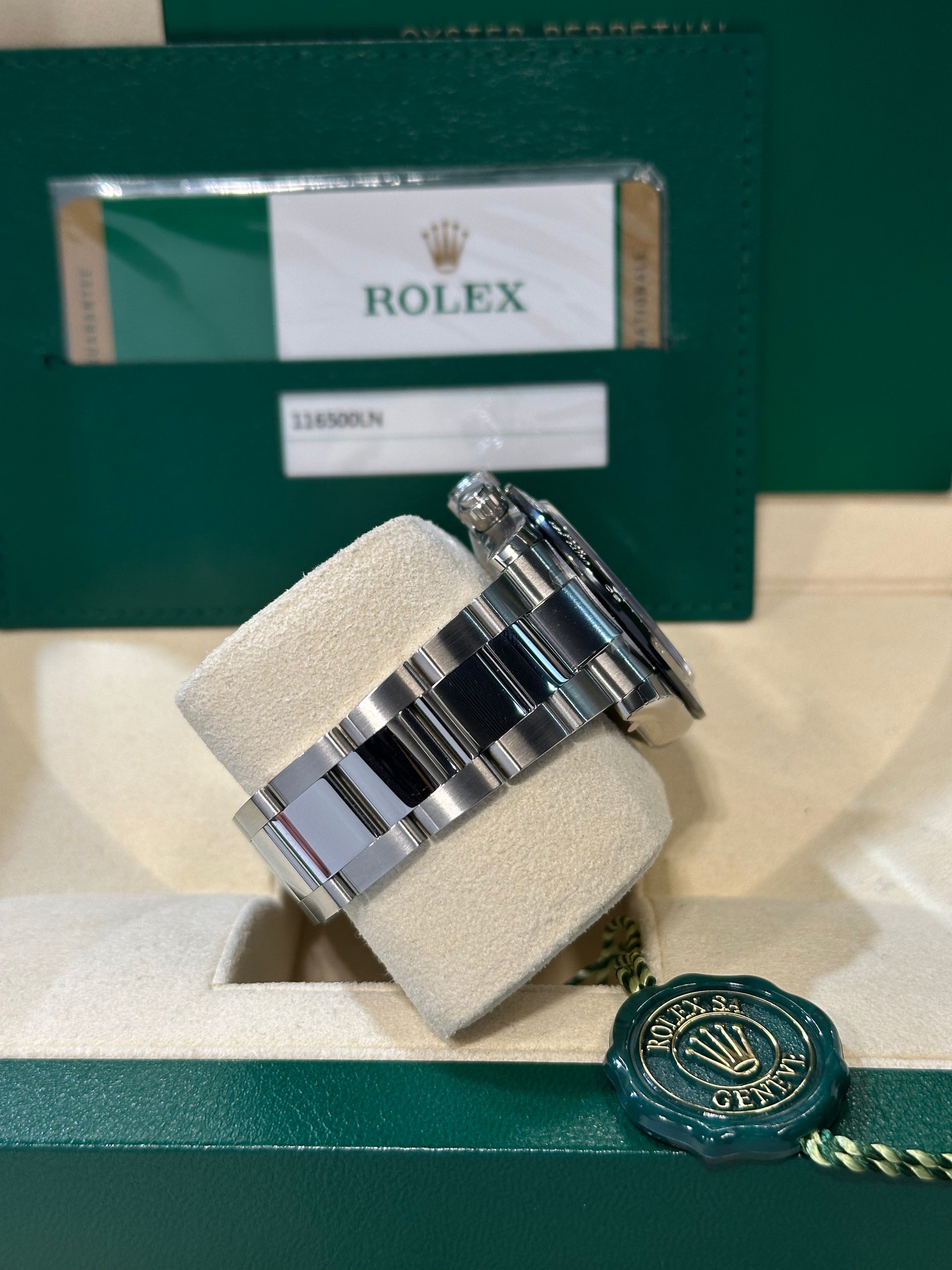 Rolex Daytona 116500 NOS quadrante nero del 2020 FULL SET e FULL PELLICOLE con QR laterale
