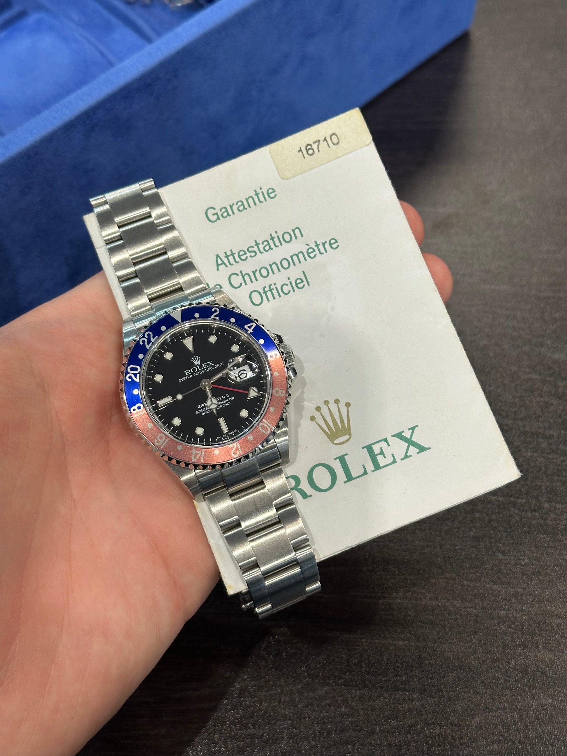Rolex GMT-Master II 16710 seriale F del 2004 scatola e garanzia!
