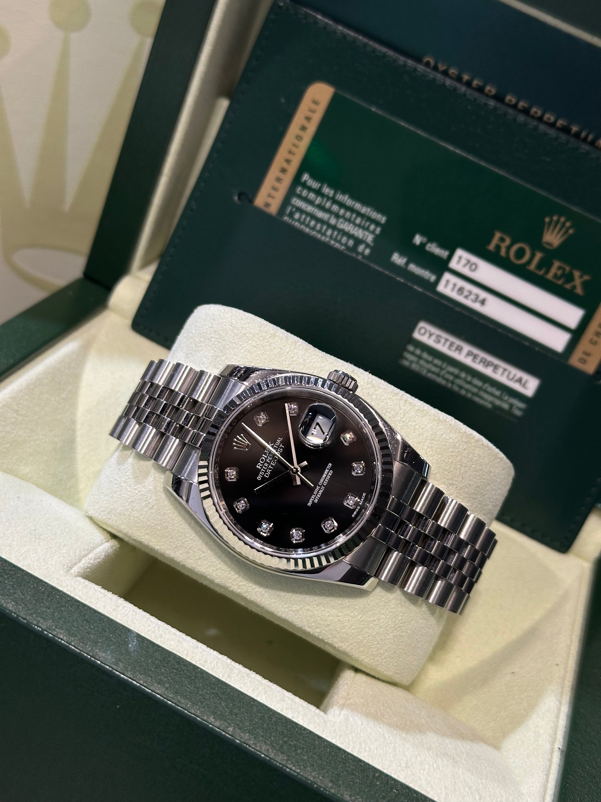 Rolex Datejust 116234 brilli scatola e garanzia italiana del 2014