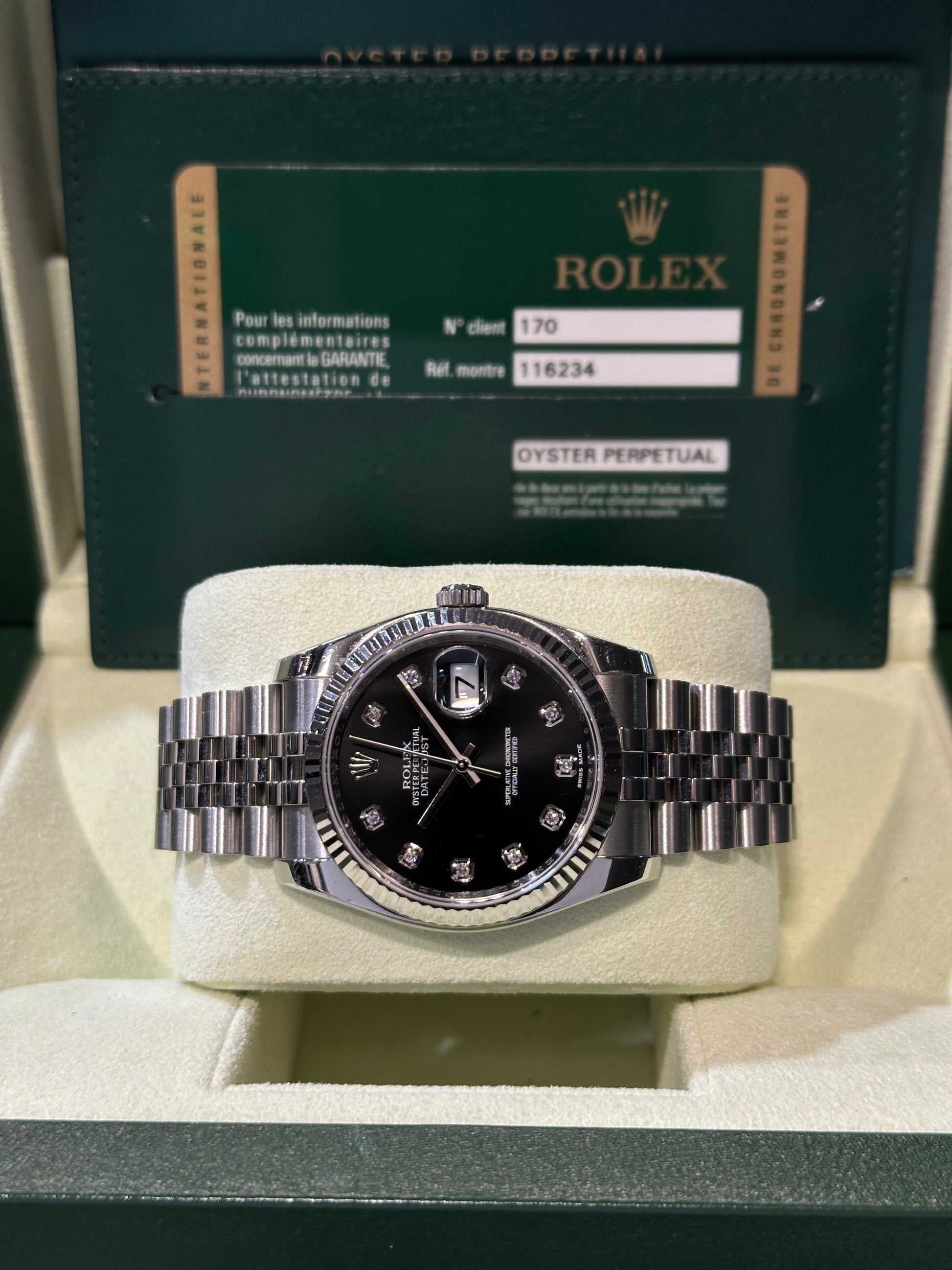 Rolex Datejust 116234 brilli scatola e garanzia italiana del 2014
