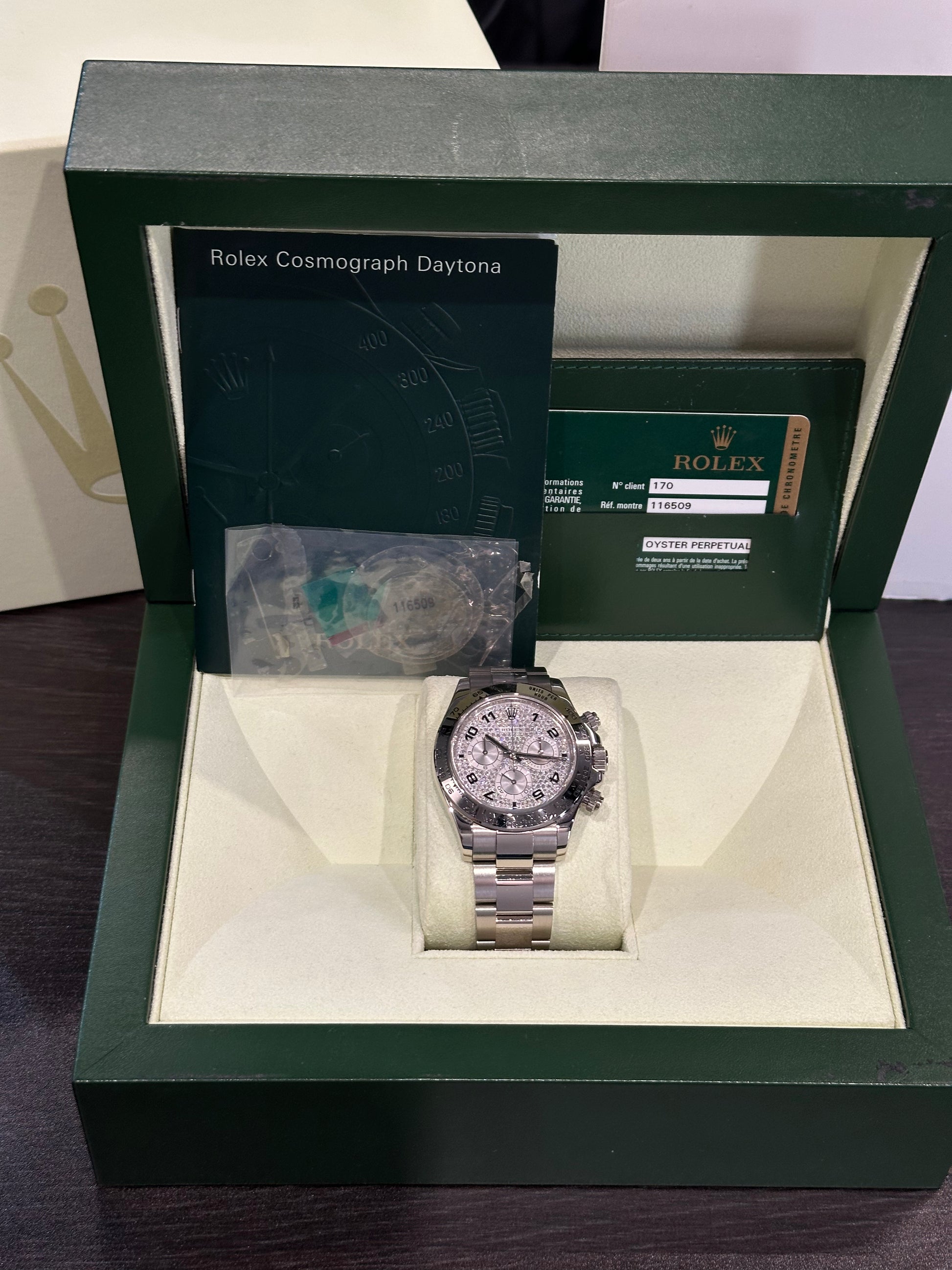 Rolex Daytona 116509ZEA seriale Z oro bianco mai lucidato + tutte le pellicole