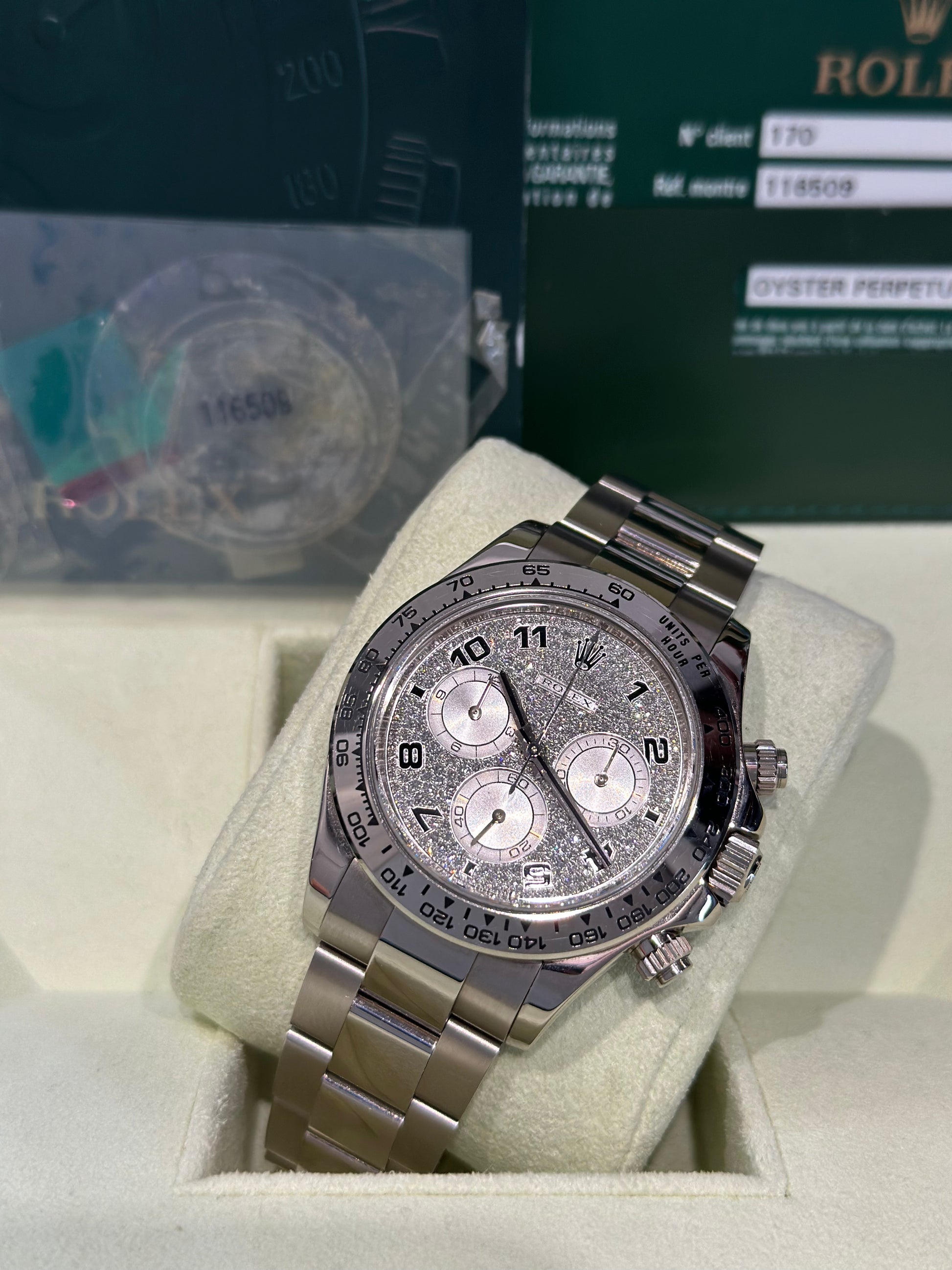 Rolex Daytona 116509ZEA seriale Z oro bianco mai lucidato + tutte le pellicole