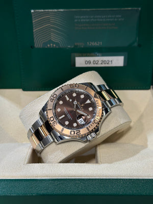 Rolex Yacht-Master chocolate acciaio e oro rosa 126621 FULL SET del 2021